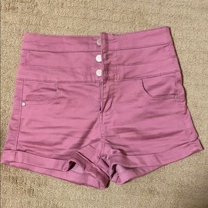 Maroon high waisted shorts